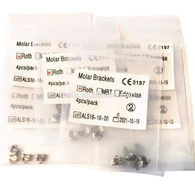 24 Years Class II Metal Dental Orthodontic Molar Roth Brackets with Hooks Instrument Classification