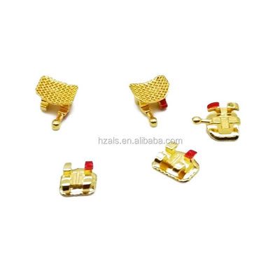 Class II ALS Orthodontic Bracket Lingual Dental Golden Coated Brace Customized