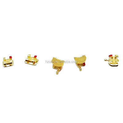 Class II ALS Orthodontic Bracket Lingual Dental Golden Coated Brace Customized