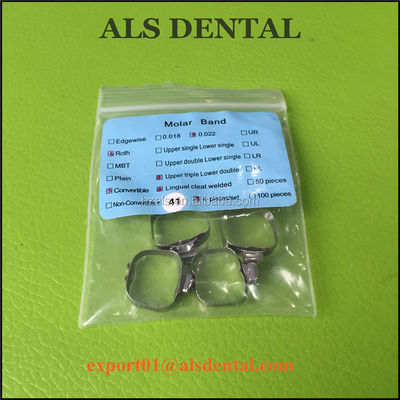 0.018 Slot Dental Pre Welded Orthodontic Molar Band Bracket For Teeth Correction SGS Certified