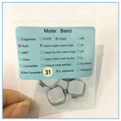 Welded U2L1 Ortho Pre Molar Band Braces With Buccal Tubes And Lingual Cleat Sheath