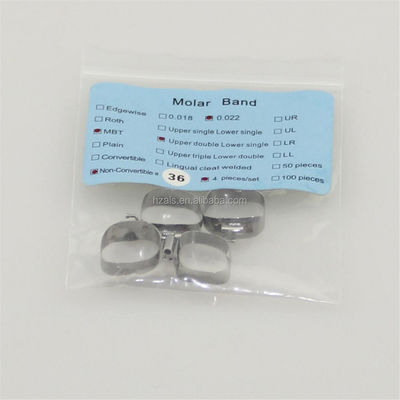 Custom Orthodontic Molar Band With Lingual Sheath Stainless Steel Buccal Tube Bands