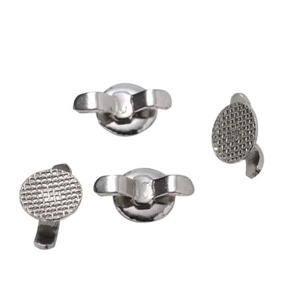 Customized Orthodontic Materials Steel Round Button and Chain Lingual Buttons with Cleat Double Wing