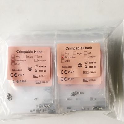 MFDS Approved 10pcs/Pack Lingual Button Crimpable Hooks Orthodontic Mini Stop Crimpable Stop Certification ce MFDS Standard