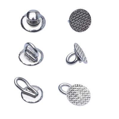 Dental Orthodontic Lingual Accessories Traction Hook with Bondable Lingual Buttons and Round Mesh Base Button Metal Material