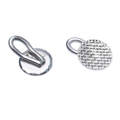 Dental Orthodontic Lingual Accessories Traction Hook with Bondable Lingual Buttons and Round Mesh Base Button Metal Material
