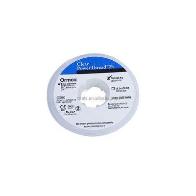 Clear 0.025 FT25 Dental Orthodontic Supply POWER THREAD Power Tube Class II Instrument for Clear/Grey Braces 640-1026