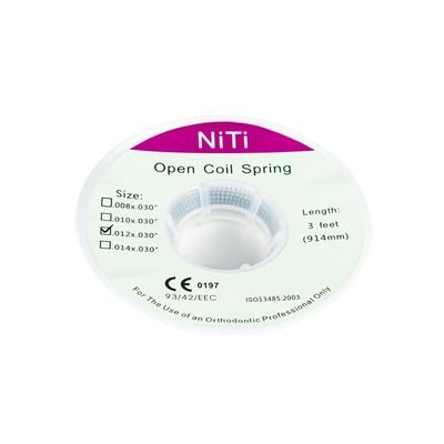 High Elasticity Nickel Titanium Open Coil Spring for Orthodontic Spacing Consistent Force Delivery in Multiple Sizes
