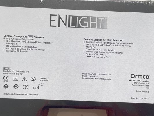 Ormco Enlight Syringe Kit 740-0198 Steel Material Shelf Life of 1 Year