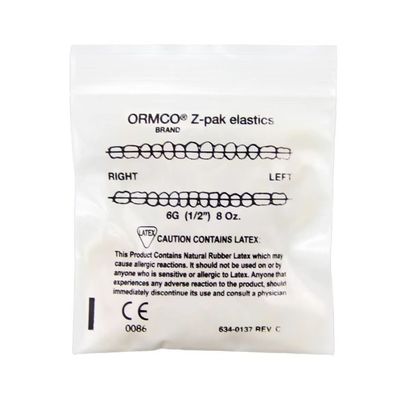 Ormco ZOO PACK ELASTICS Dental INTRAORAL ELASTICS EXTRAORAL ELASTICS 5000pcs/pk Safety Standard GB15979-2002 Steel