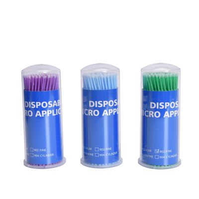 Safety standard GB/T 32610 Disposable Dental Ultra fine regular cylinder Micro brush Applicators s m l
