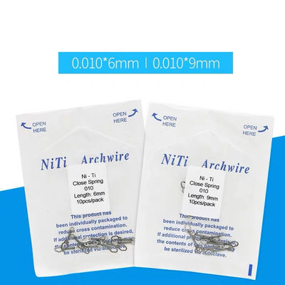 Dental Orthodontic NITI Alloy Light/Medium Force 6Size Braces For Teeth Class I Closed Coil Spring Dental Instrument
