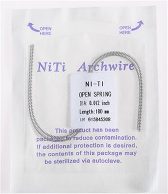 Orthodontic Niti Open Coil Springs 0.75mm Size 1 Meter Length 3 Years Shelf Life and Suitable for Customer Requirements
