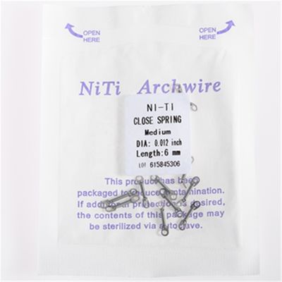 Orthodontic Niti Open Coil Springs 0.75mm Size 1 Meter Length 3 Years Shelf Life and Suitable for Customer Requirements