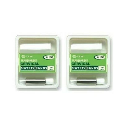 TOR VM 1.141 Transparent Cervical Matrix Bands 10x37mm Dental Restorative Materials with 1 Year Shelf Life and Stopper