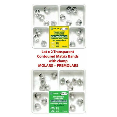 Class II Dental Kit of Metal Matrices for molars Combined with Clamp Universal Kit TOR VM/ TOP BM PROFESSIONAL DENTAL