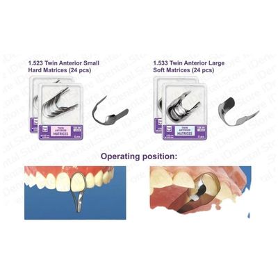 12pcs/kit Dental Restoration Materials Twin Anterior Matrices no.1.523/1.533 TOR VM Shelf Life 2 years MFDS Safety Standard
