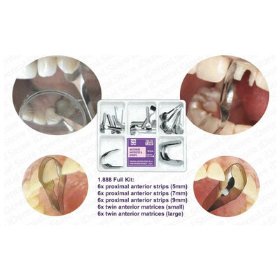 PROFESSIONAL DENTAL Twin Anterior Matrices Kit for Dental Restoration Materials 12pcs No. 1.533 /1.523TOR VM Shelf Life 2 years