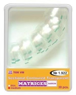 Instrument Classification Class I TOR VM 1.922/1.923 Dental Clear Sectional Contoured Matrices Kit for Teeth Restoration