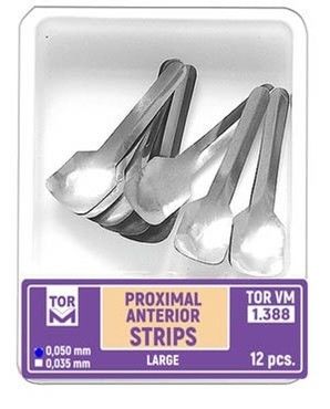 Dental Proximal Anterior Strips Large 1.388 TOR-VM Metal Strips for Precise Teeth Contouring and Polishing