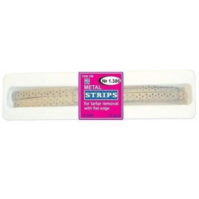 Flat Edge 12pcs/pk Class II Manual TOR VM Perforated Prophylactic Metal Strips for Tartar Removal Power Source Manual