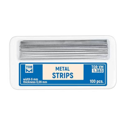 Flat Edge 12pcs/pk Class II Manual TOR VM Perforated Prophylactic Metal Strips for Tartar Removal Power Source Manual