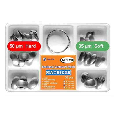 30 pcs. Dental Metal Matrix Bands 1.198 for METAL MATRICES in TOP BM Dental Sectional Contoured Matrices
