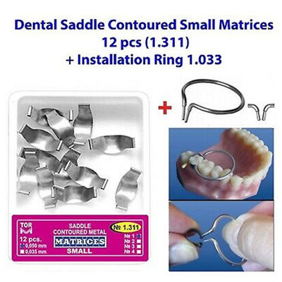 18pcs Dental Saddle Contoured Matrices Matrix Bands With Spring Clip MFDS Safety Standard Metal Material TOR VM TOP BM