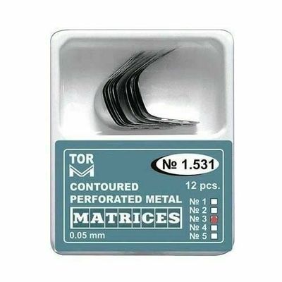 Steel TOR VM 1.531 Dental Metal Contoured Perforated Matrices Matrix Bands Large with Ledge 0.05mm 12 pcs/kit TOP BM