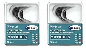 12 pcs/kit Medical Grade SS Dental Contoured Perforated Metal Matrices Matrix Bands 0.05mm for Dental Implant Procedures