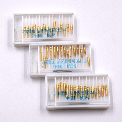 Manual 2024 15pcs/ box Dental Root Canal Pins Post screws Posterior Therapy gold Coated BM1.2 -