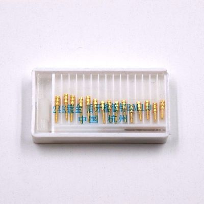 Manual 2024 15pcs/ box Dental Root Canal Pins Post screws Posterior Therapy gold Coated BM1.2 -