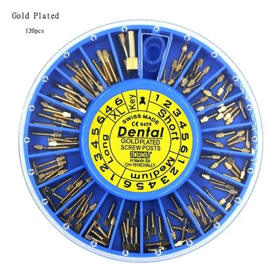 Titanium Orthodontic Accessory Golden Metal Screw Post Dental 120pcs/Box