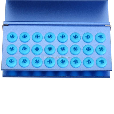 Custom Orthodontic Accessory 24 Holes Dental Burs Holder With Silicone Block