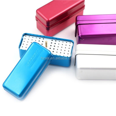 Metal Dental Lab Bur Holder Block Box High Low Speed 30 Holes