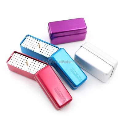 Metal Dental Lab Bur Holder Block Box High Low Speed 30 Holes