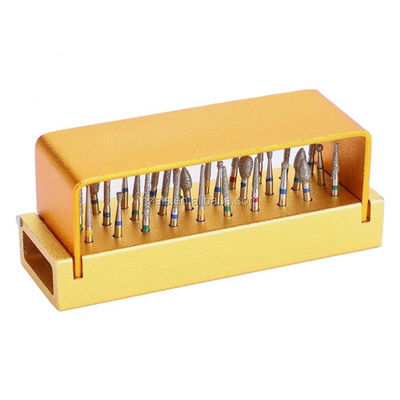 Metal Dental Lab Bur Holder Block Box High Low Speed 30 Holes