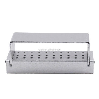 Metal Dental Lab Bur Holder Block Box High Low Speed 30 Holes