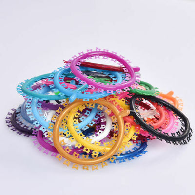 Dental Orthodontic Elastics Cartoon Ligature Ties Grey Red Blue Green ODM