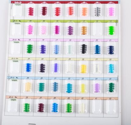 Dental Orthodontic Elastics Cartoon Ligature Ties Grey Red Blue Green ODM