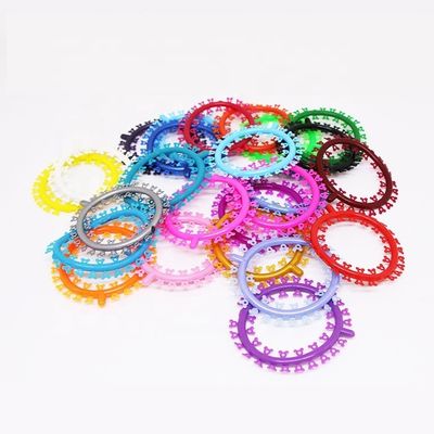 Dental Orthodontic Elastics Cartoon Ligature Ties Grey Red Blue Green ODM
