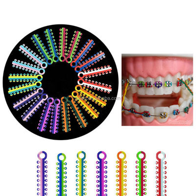 20 Sticks Ligature Ties Braces Orthodontic Elastic Rubber Bands Bicolor O Rings