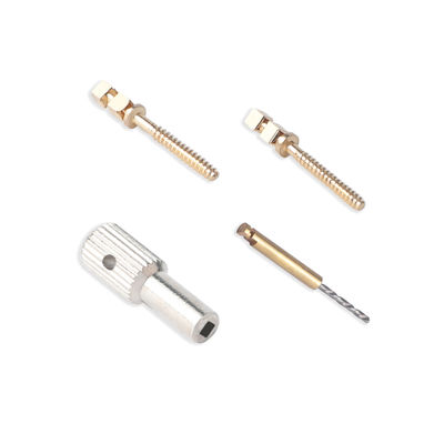 MFDS Standard Teeth Dental Implant Supplies Tapered Screw Post Kit 24k Gold Plated