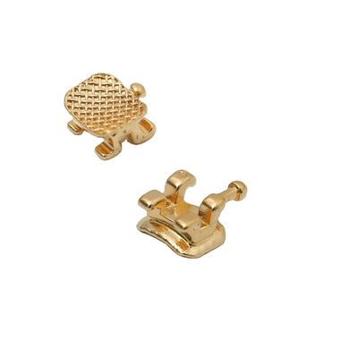 Gold Plated Orthodontic Bracket Roth/MBT/Edgewise 0.022/0.018 Slot With/Without Hook Laser Mark/No Laser Mark