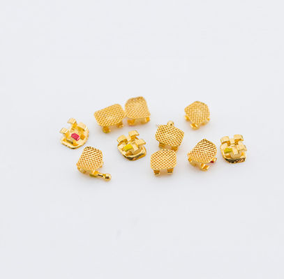 Gold Plated Orthodontic Bracket Roth/MBT/Edgewise 0.022/0.018 Slot With/Without Hook Laser Mark/No Laser Mark