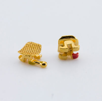 Gold Plated Orthodontic Bracket Roth/MBT/Edgewise 0.022/0.018 Slot With/Without Hook Laser Mark/No Laser Mark