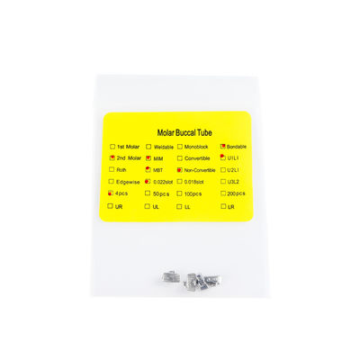 Weldable Bondable Molar Buccal Tube MBT/Roth 0.022 For 1st 2nd Molars MIM Technology U1L1-Compatible Molar Tubes