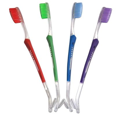 Dual Head Orthodontic Toothbrush Blue Green Red Pink Purple Black Braces Gum Care Toothbrush
