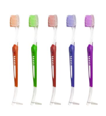 Dual Head Orthodontic Toothbrush Blue Green Red Pink Purple Black Braces Gum Care Toothbrush