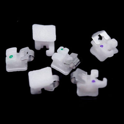 High Performance Ceramic Self Ligating MBT Brackets 0.022 0.018 WH For Efficient Tooth Movement